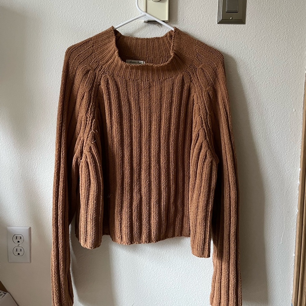 American Eagle Outfitters Chenille Brown Sweater
